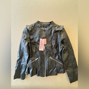 Girls Urban Republic Black Faux Leather Moto Jacket Size 14 NWT! Ready to Gift!